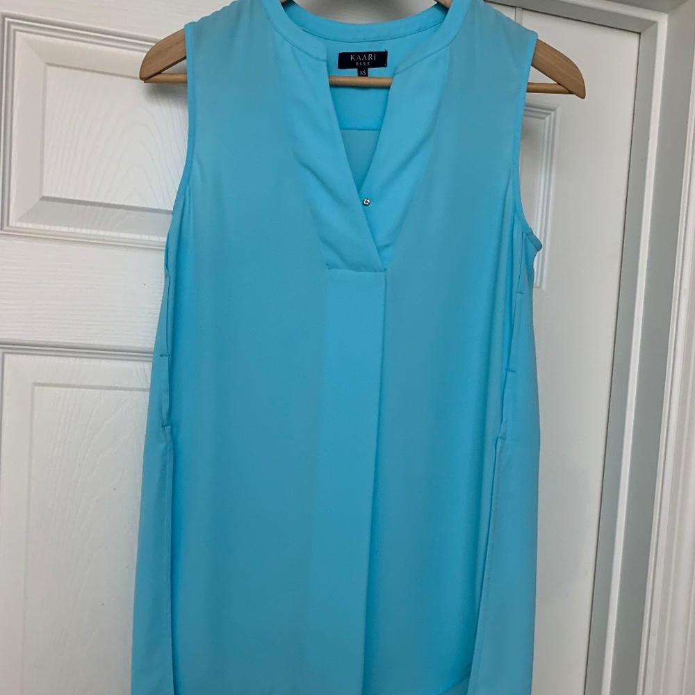 Kaari Blue top Sleeveless Size XS Light Blue Color